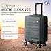 SA Products Cabin Suitcase | 34L Carry On Suitcase, Cabin Bag 55x40x20 with Combination Lock | Hard Shell Suitcase with 4 Wheels Cabin Luggage, Cabin Bags 55 x 40 x 20 Approved (Grey)