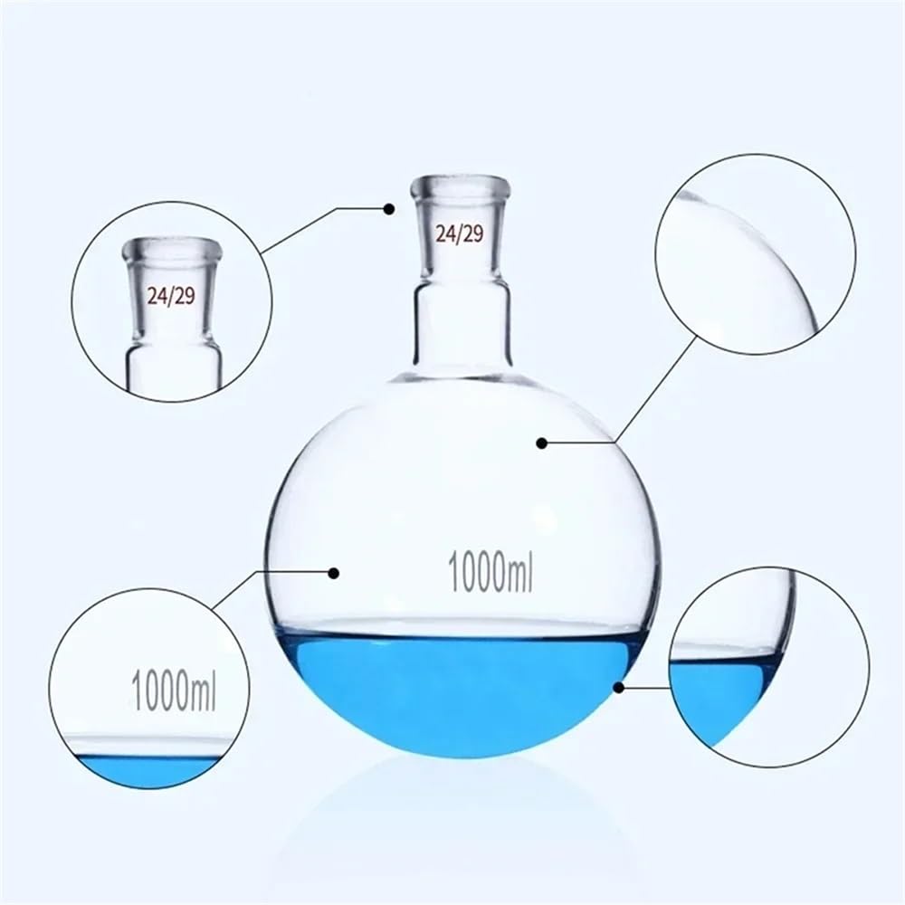 Vetreria da laboratorio 19/26 24/29 29/32 Giunto 100/250/500/1000/2000ml Boro. 3.3 Pallone Di Vetro A Fondo Tondo Vetreria Da Laboratorio For Esperimenti(500ml 24-29)