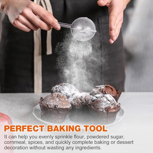 Image of 4 Pack Powdered Sugar Shaker Duster, Stainless Steel Cinnamon Sugar Shaker & Flour Duster Set, Spring Flour Sifter for Sugar Flour and Spices