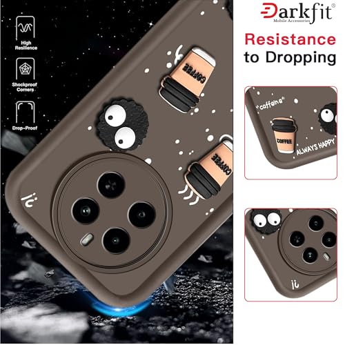 Image of Back Case Cover Compatible with Realme P1 Pro 5G | Cute Fun Cartoon Ball 3D Coffee Silicone Case | Body Protection | Camera Protection | Shock Proof | Color Brown | Pack of 1