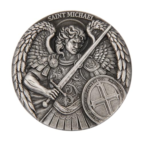 Saint Michael Archangel Challenge Coin with Psalm 91:10-11 – Christian