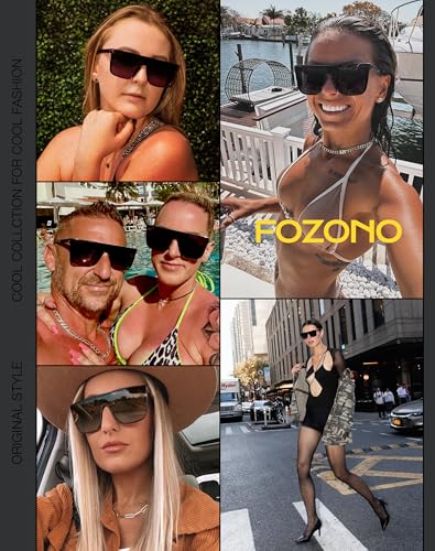 Trendy Square Oversized Sunglasses for Women Men Retro Flat Top Shield Sun Glasses UV Protection Once Piece Lens3