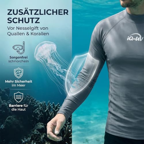 iQ-UV Herren UV Shirt Sonnenschutz Schwimmen Slim Fit iQ-Company Grau XL