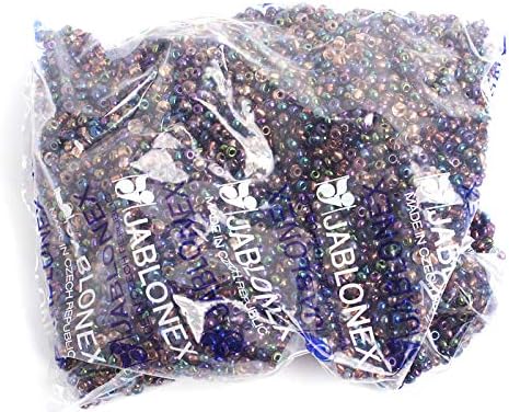 Czech Glass Seed Bead/Pony Bead 6/0 Metallic Iridescent Multi - 500g Bulk Bag by Preciosa (Jablonex)