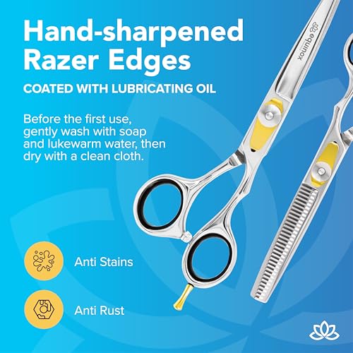 Image of Equinox Professional Razor Edge Hair Cutting /Thinning Scissor Set /2, 6.5 inch