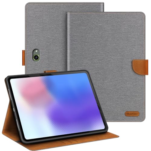 Shantime Leather Case Compatible with Samsung Galaxy Tab Active Pro SM-T540 Wi-Fi 10.1 2019 Protective Cover with Inner TPU Silicone Shell, Built-in Stand and Rugged Drop-Proof(Gray)