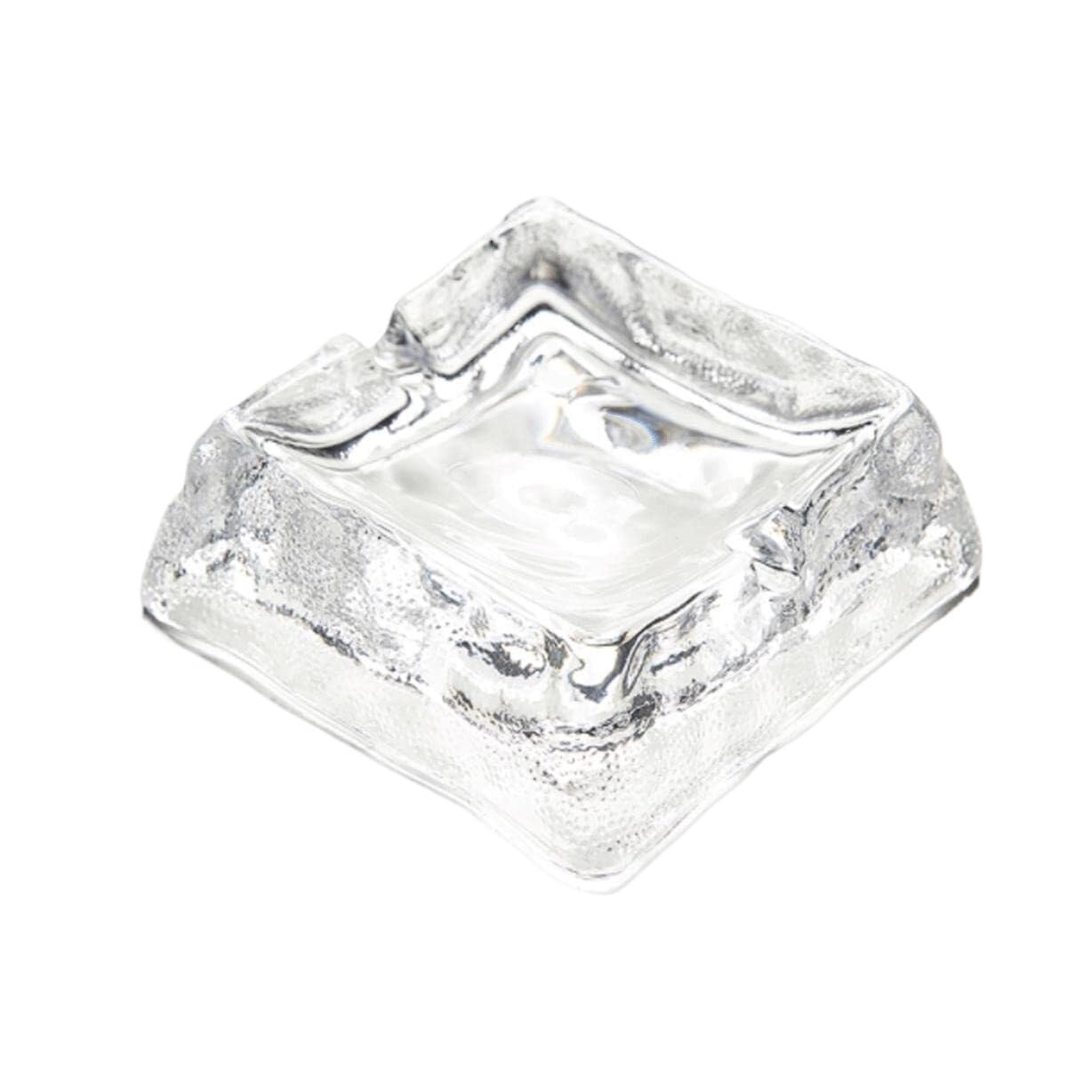 Posacenere in vetro trasparente, Posacenere in vetro for uso interno ed esterno Multicolor 10x10x3,5cm(Clear)
