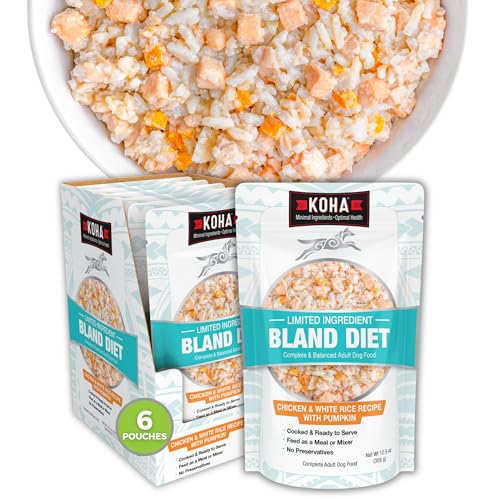 KOHA Limited Ingredient Bland Diet for Dogs, Chicken and White Rice Sensitive Stomach Wet Dog Food, Sold in Over 5,000 Vet Clinics & Pet Stores, Gentle Easy to Digest Bland Diet Dog Food, Pack of 6