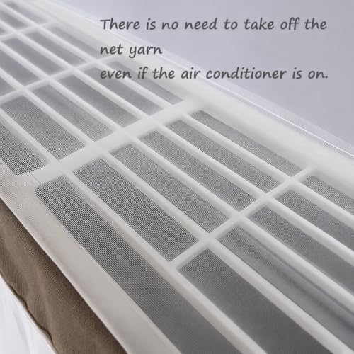 Image of Premium Cotton Net AC Cover for 1.5-2 Ton Split Air Conditioner | Dust Protection AC Indoor Unit Cover for Summer | Embroidered & Printed | Pack of 1 (Brown Flower)
