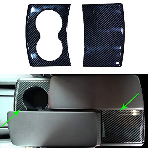 OBL Interior Cup Holder Cover for Tesla Model S Mode X 2016-2020 Car Accessories ABS Imitation Carbon Fiber Inner Decoration (Pack of 2)