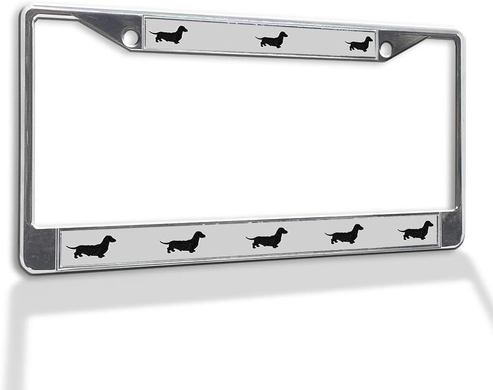 Fastasticdeals Metal Insert License Plate Frame Dachshund Black Weatherproof Car Accessories Chrome 2 Holes Solid Insert black ?