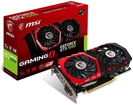 MSI GeForce GTX 1050Ti GAMING X 4G Graphics Card '4GB GDDR5, 1493MHz, Red LED, DisplayPort, HDMI, DVI-D, Dual Fan Cooling System