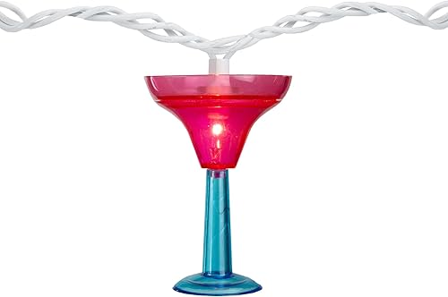 Miniatura 4 de Juego de 10 luces de cristal Margarita de colores vibrantes para verano, exteriores, patio, Navidad, 7.5 pies, alambre blanco