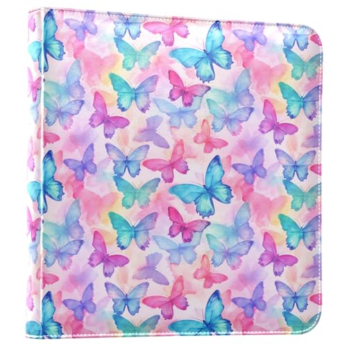 Álbum de fotos grande JIPONI con mariposas acuarela, álbumes de scrapbooking con cubierta de cuero DIY para fotos de 4x6, 5x7 y 6x8 pulgadas, libro de recuerdos autoadhesivo para bodas, bebés y familia miniatura 1