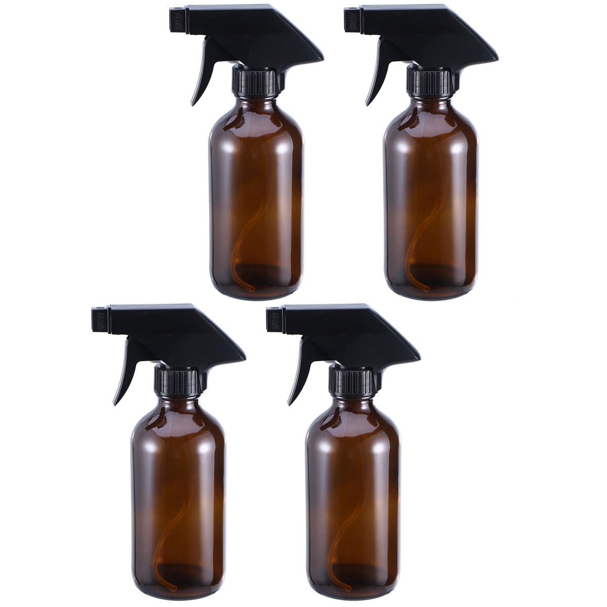 ULTECHNOVO 4 STÜCKE Bernsteinfarbene Glas sprühflaschen Nachfüllbar Wasserzerstäuber Wiederverwendbar für Pflanzenpflege Haushalt Reinigung Aromatherapie