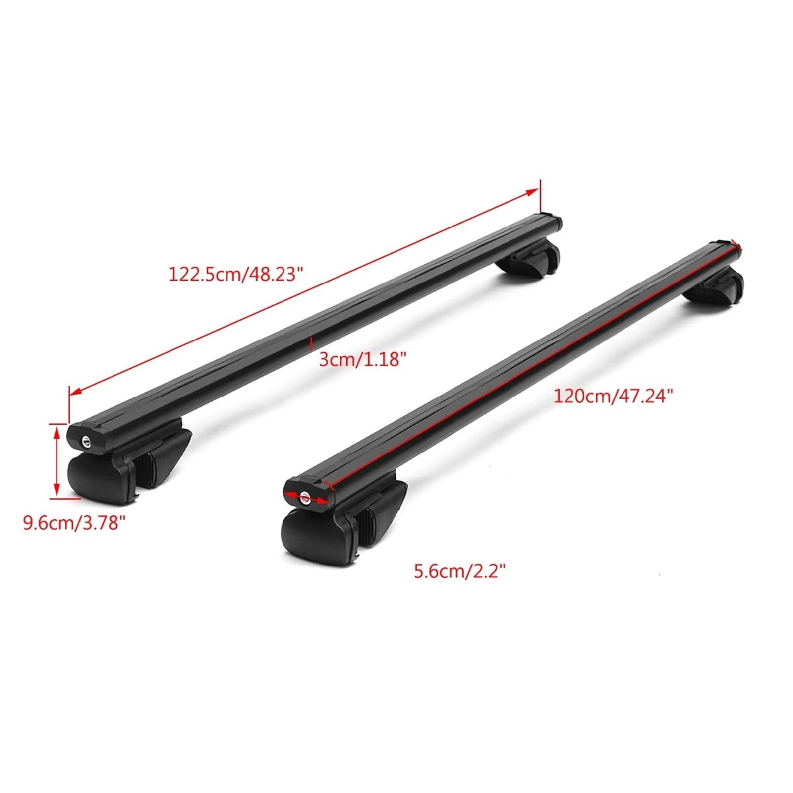 Dachträger Ohne Reling 120Cm Universal-Dachgepäckträger-Querträger, Verstellbare Aluminium-Reling, Gepäckträger, 100Kg