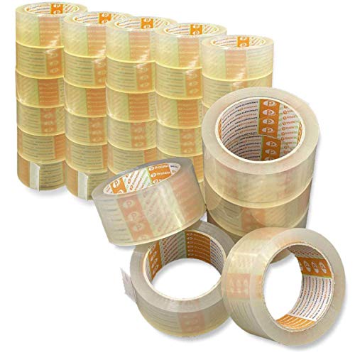 Printation 36er Set 50mm verpakkingstape transparant - sterk, scheurvast en geluidsarm verpakkingstape voor pakketten en pakketten - 36 rollen kleefband 66m elk - sterk en geruisloos afwikkelen
