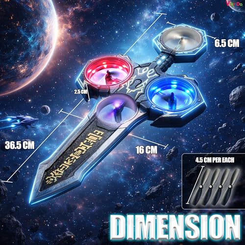 Image of VikriDA Double-Sided Spinning Anime Katana Sword Drone Toy with 1 Powerful Battery, RGB LED Light Spin Sword-Edge Lightsaber for Kids & Adults