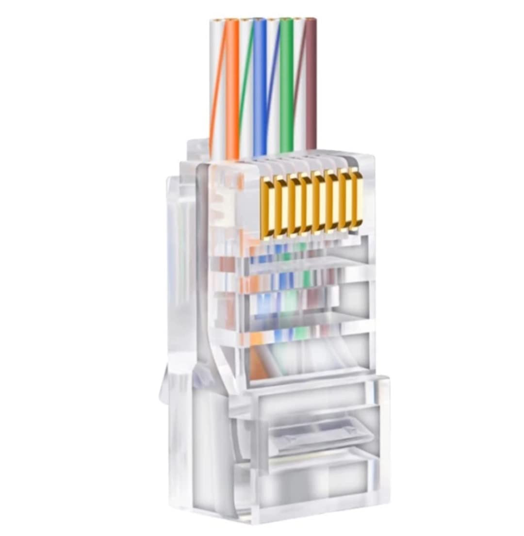 SETH ENTERPRISES CAT5 Pass Through Gold Plated RJ45 Connectors (100pcs) (B09555VK3M) Amazon Price History, Amazon Price Tracker