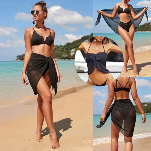 Pieces Sarong Coverups for Women Bathing Suit Wrap Swimsuit