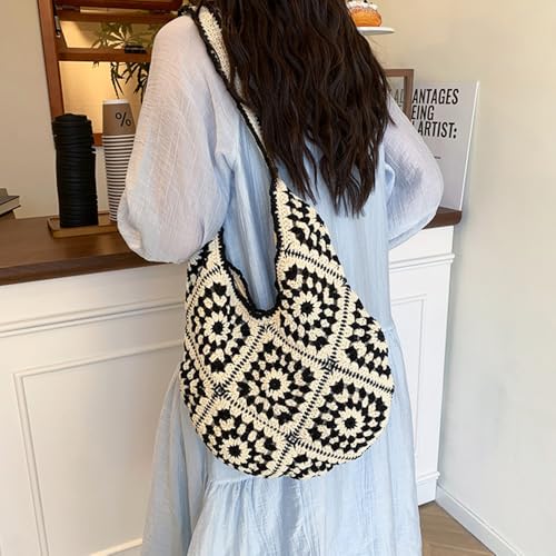 Image of Rejolly Straw Hobo Bag for Women Tote Bag Summer Vacation Beach Handbags Boho Bohemian Style Shoulder Purse