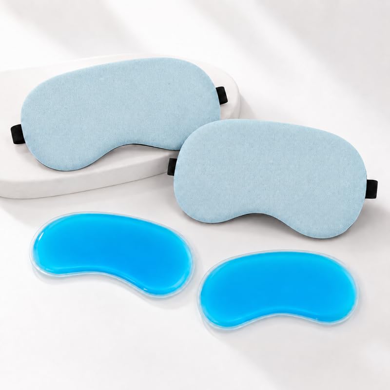 Hot and Cold Eye Mask for Dark Circles Soft Adjustable Fit-image-37