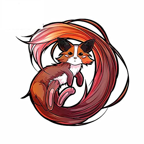 13cm x 12,4 cm para cola larga zorro rojo dibujos animados parachoques coche pegatina Anime Windows