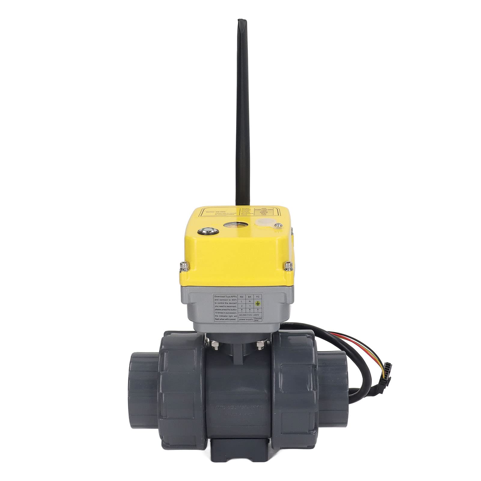 Ausla Válvula Eléctrica Inteligente WIFI, Válvula de Agua de PVC con Control de Aplicación Remota, Operación de 110 a 230 V 15 W 50 N.M IP67 15S para Usuarios de de Riego de Tuberías de Agua en el
