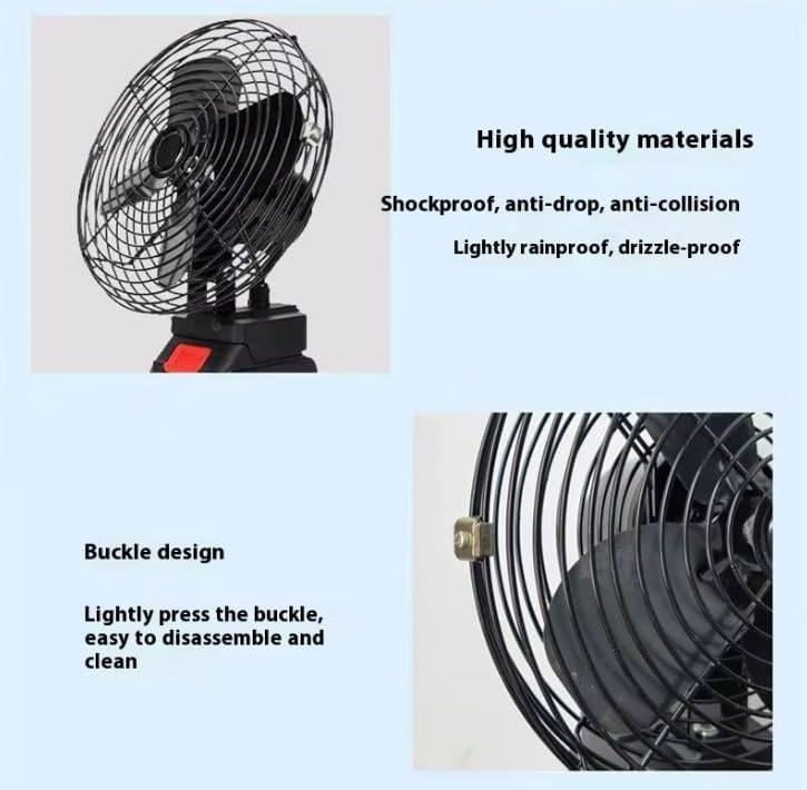 Image of Portable Rechargeable High-Power Adjustable Electric Fan, 21V Lithium Battery-Powered Fan, Portable Table Fan For Home, Office, Travel, Picnic, Outdoor