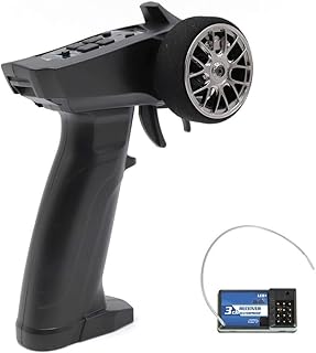 Jadeshay RC Transmitter,Turbo Racing 2.4GHZ 3 Channels 91803G-VT Remote Controller for Crawler, Truck, Car, Boat