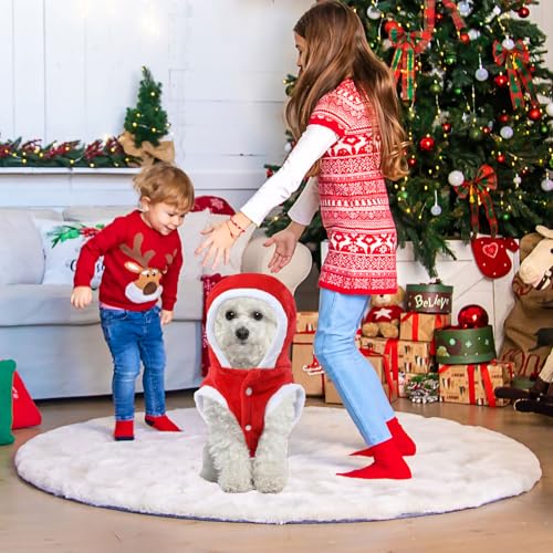 Ayizhiniu Hundekostüme Weihnachten, Pet Hoodies Warme Hundemantel, Katzen Hunde Weihnachtskostüm, Weihnachtskostüm Haustier Kleidung, Anwendbar auf Weihnachtskleidung für Hunde