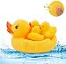 Produktbild Windiges Wasserschwimmbad-Tiergeschenk,Farbe C 4pcs Kinderspielzeug schwimmende Ente Soft Rubber Bath machen Sound für Baby Kids, gelb