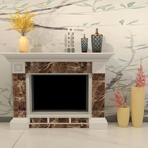 Image of Kitchen Marble Wallpaper - Self Adhesive Countertop Film, Oilproof & Heat Resistant (Dark Brown)
