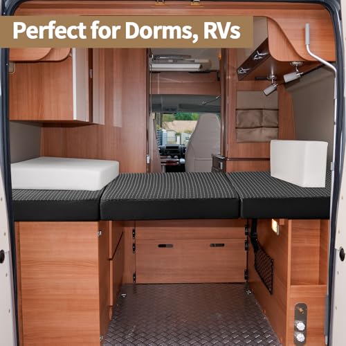 Image of Folding Mattress Twin, 6 inch Floor Bed Futon for Guest Bed,Camping,Black