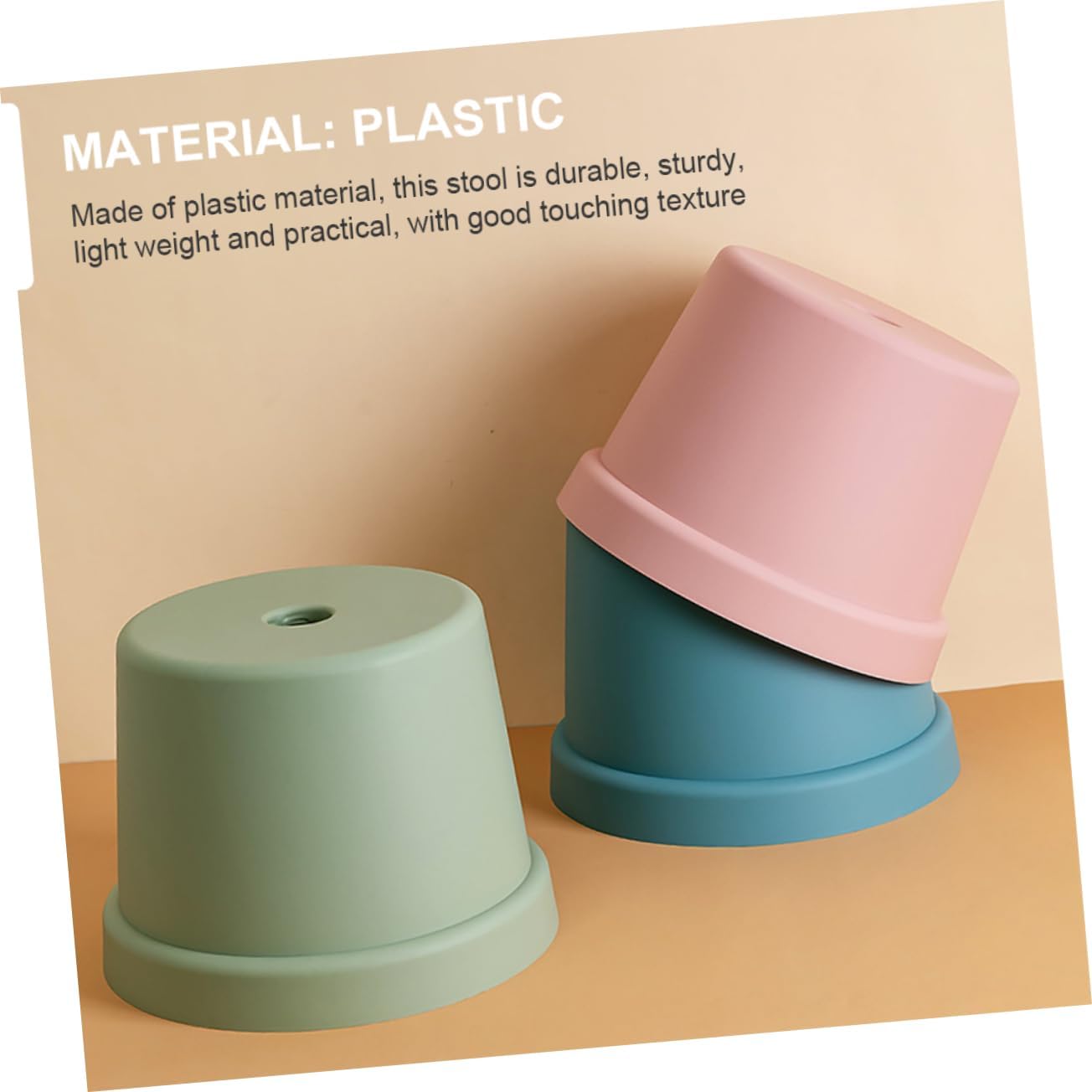 Non-Slip Boys and Girls Stool Step Foot Stool Stackable Plastic for Home Garden Boys and Girls Furniture