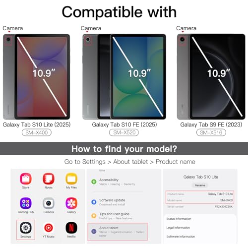 Image of JETech Cover Case for Samsung Galaxy Tab S10 Lite / S10 FE / S9 FE 10.9-Inch with S Pen Holder, Slim Folio Stand Protective Tablet Cover, Multi-Angle Viewing (Pink)