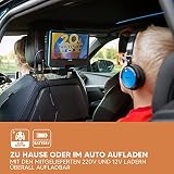 Lenco przenośny odtwarzacz DVD DVP-910 9 cali (22,5 cm) z obrotowym wyświetlaczem i wbudowaną baterią (USB, wyjście AV) adapter sieciowy, słuchawki, niebieski
