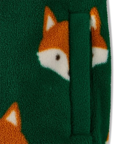 Gymboree,and Toddler Long Sleeve Cozy Microfleece Half Zip Pullover,Green Fox,103