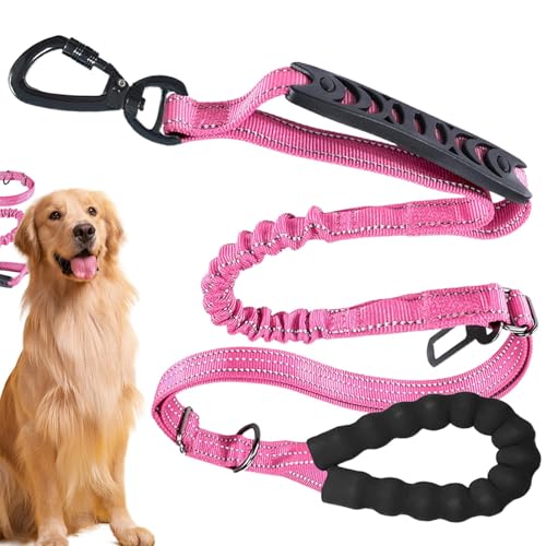 犬のトレーニングロープ、プルトレーニングリードなし|柔らかいハンドル、大型犬用の調整可能なトラクター、屋外用の衝撃吸収ペットテープ犬のためのウォーキングリードで散歩をコントロールしてください