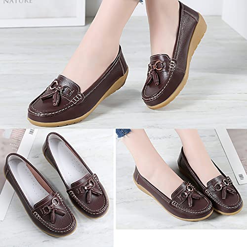 Mocassim feminino confortável para caminhada sem cadarço de couro mocassim confortável sem salto sap