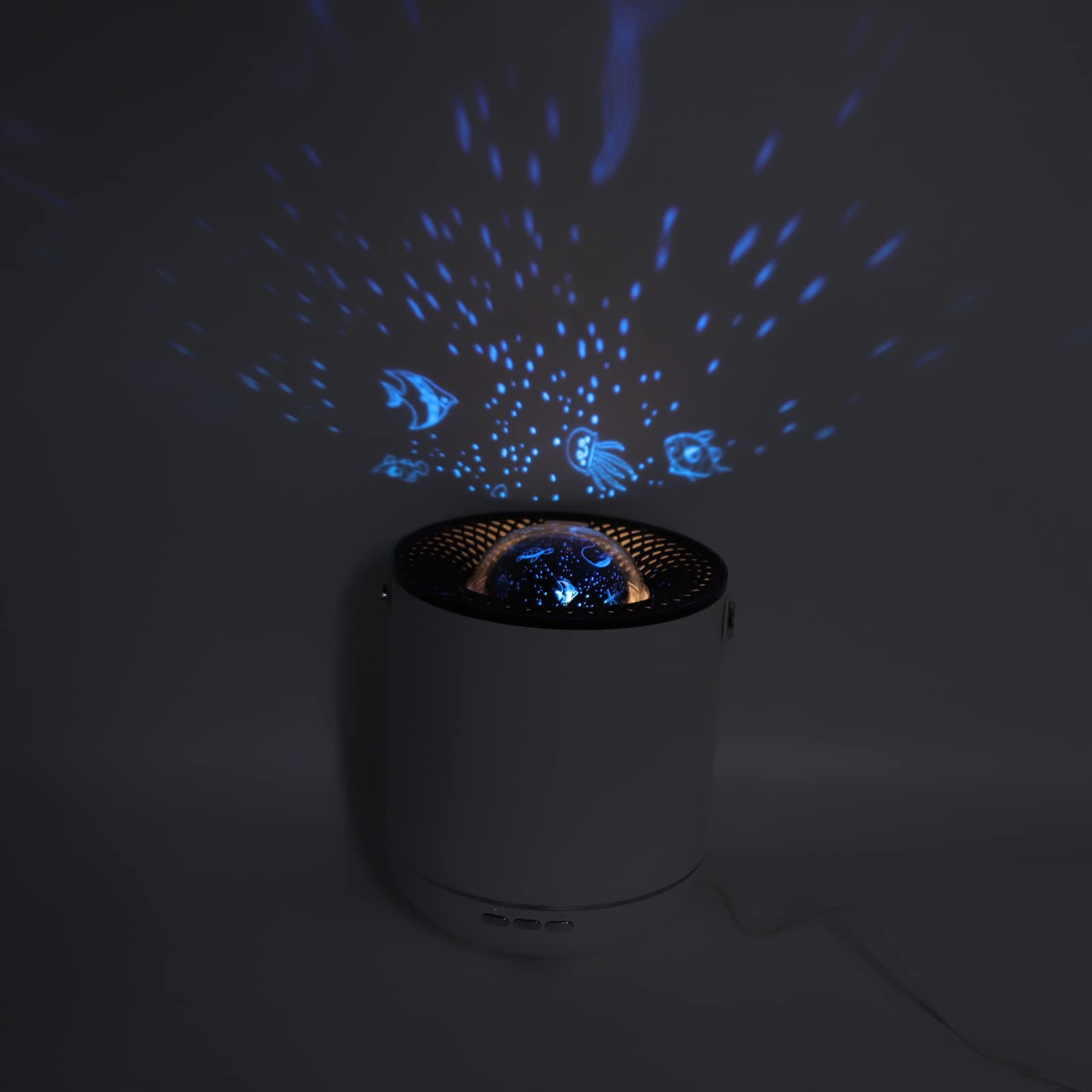 Dyfuzor olejków eterycznych, 450 ml, dynamiczna projekcja 360°, do suchych oczu, ultradźwiękowa aromaterapia do sypialni/biura/jogi, wbudowana lampa i automatyczne wyłączanie, biały