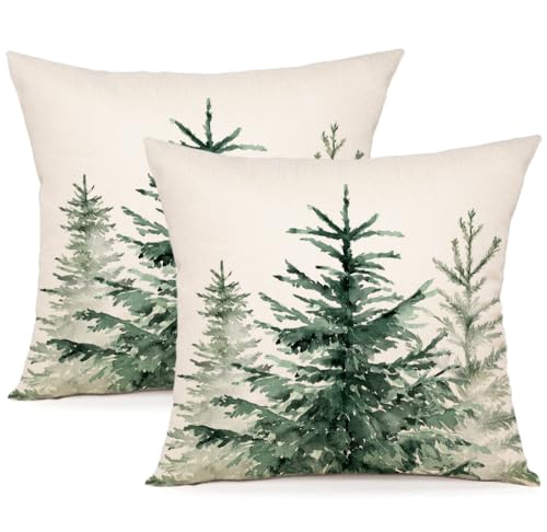 ZWJD Kissenbezug Weihnachten 50x50 2er Set Weihnachts Kissenbezüge...