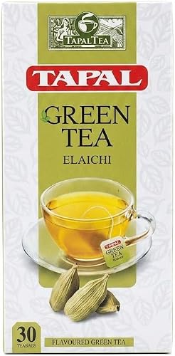 Tapal Green Tea Elaichi, Cardamom Flavored Green Tea Bags, Aromatic Herbal Infusion, Refreshing Daily Beverage, Naturally Inspired Wellness Drink
