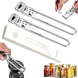 Adjustable Stainless Steel Jar Opener for Seniors, 2 Packs, Manual Can Opener & Bottle Opener Set for Weak Hands, Easy Grip Jar Opener Gripper for Arthritis and Limited Hand Strength