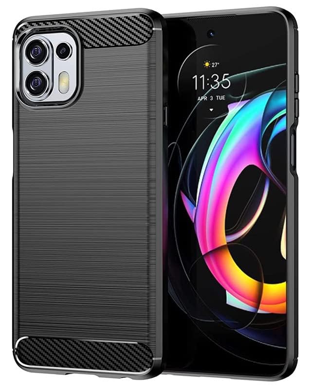 Image of Hybrid Carbon Fiber Back Case for Moto Edge 20 Lite (Black)
