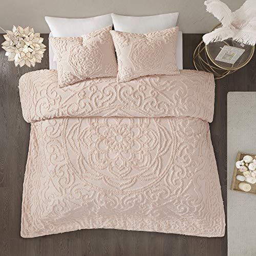 Image of Madison Park - MP10-5878 Laetitia Shabby Chic All Season Down Alternative Bed Set with Matching Shams, King /Cal King(104 inchx92 inch), Floral Blush 3 Piece