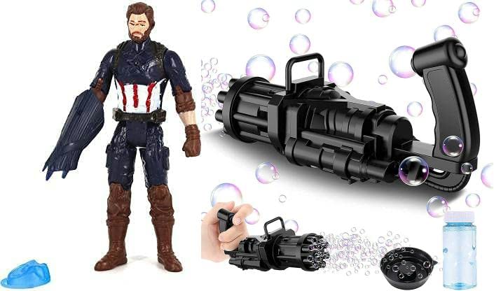 Cairwi Creation Action Figure Toy Set Kids Action Series Figures Playset Toys Boys Girls with Weapon & LED Light (Captain + Bubble Gun) (B0BRG4JJYN) Amazon Price History, Amazon Price Tracker