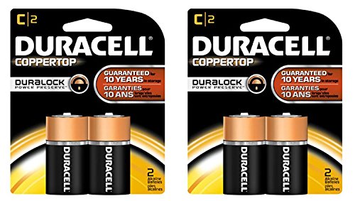 2 Pack of 2 Duracell Alkaline C Batteries