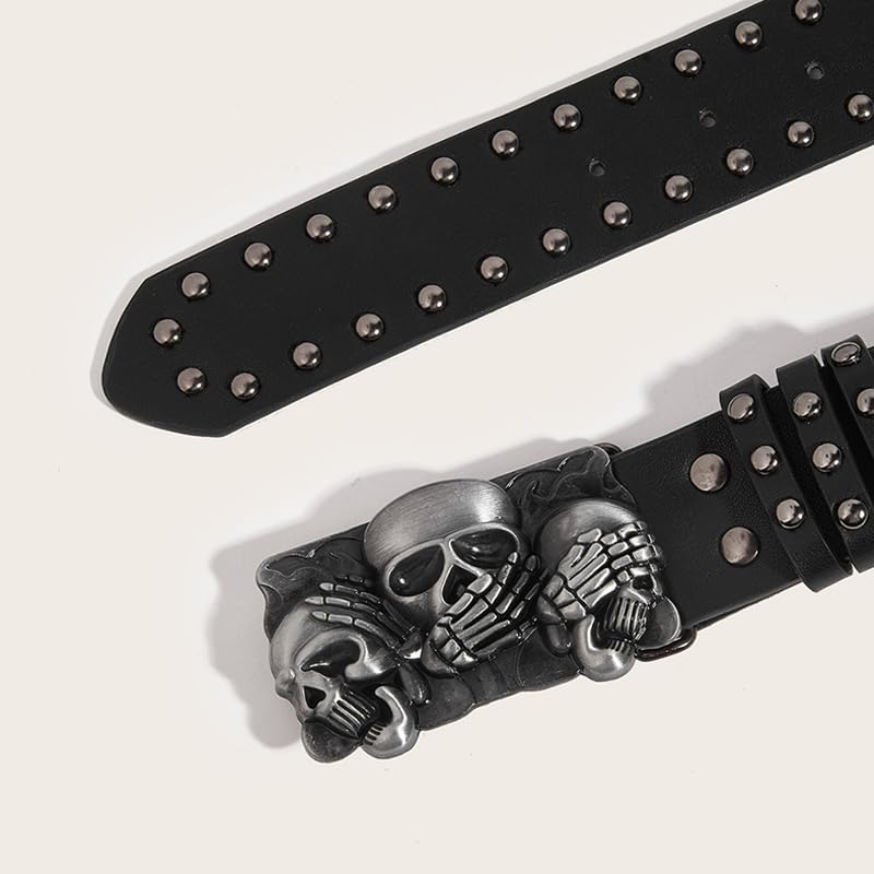 小物 skull buckle black leather belt Y2K punk 小物 skull buckle black leather belt Y2K punk 小物 skull