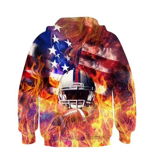 Image of Belovecol Boys Hoodies 3D Printed Hooded Sweatshirts with Pocket for 6-16Y | Pullover Hooded Style Pattern All-over Printed Long Sleeve Non-Fleece Soft Lightweight Tops for Kids